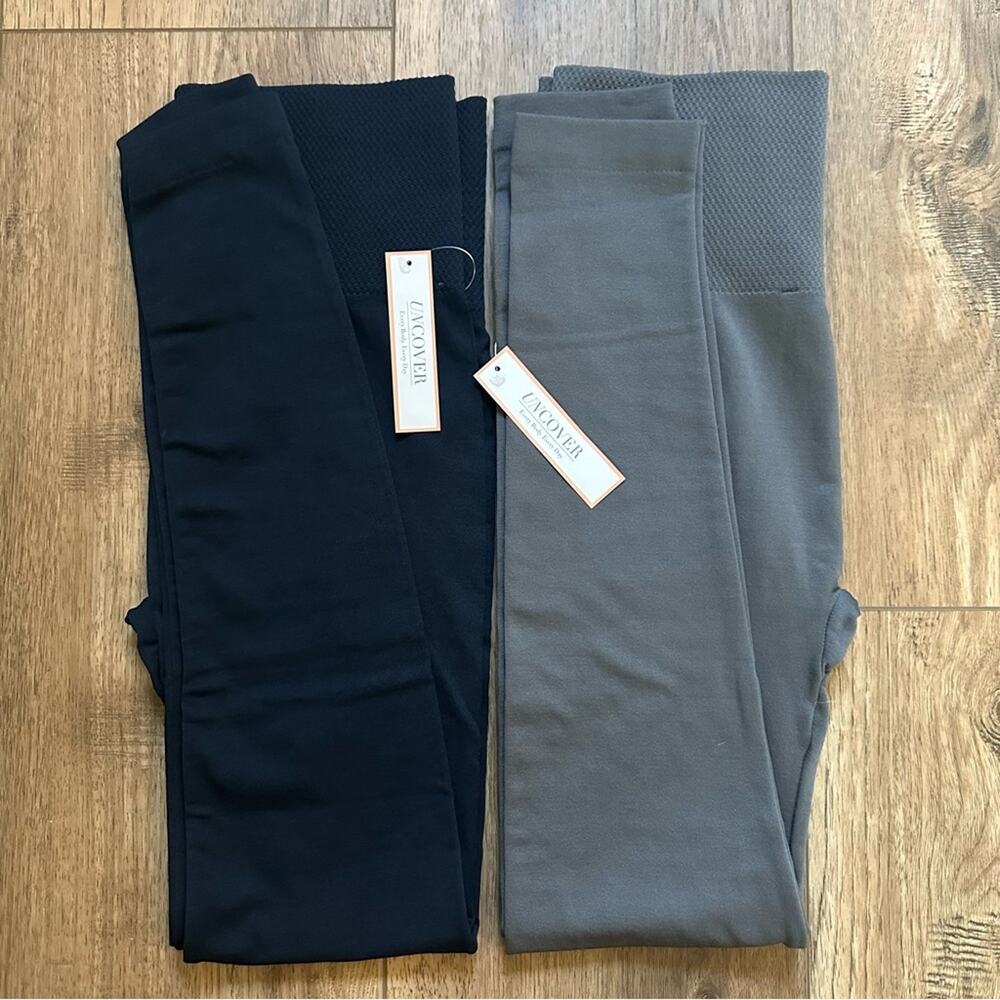 NWT!! Uncover Women’s Brushed Leggings‎ BUNDLE, Gray, Navy Blue, Large